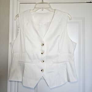 White Button-Up Vest